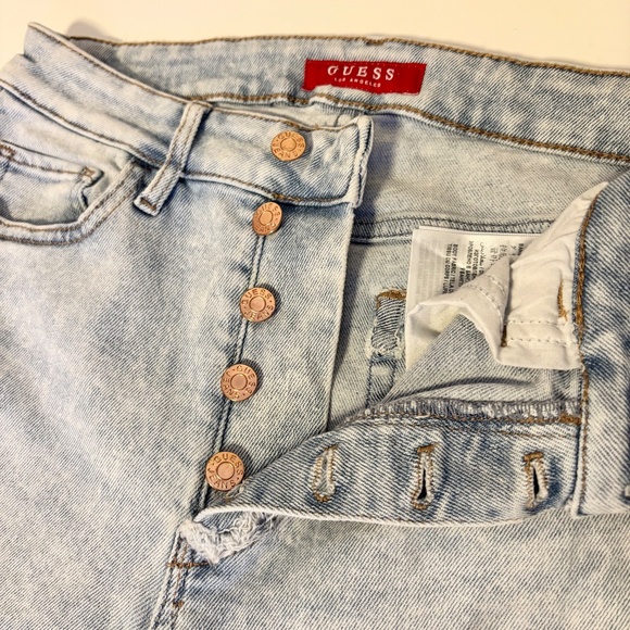 Guess High Waist Button Fly Stretch Ankle Skinny Jeans Light Wash Blue Womens 27 - Picture 3 of 7